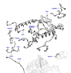 Land Rover motorledningsnet til 5.0 V8 SGDi Benzin 